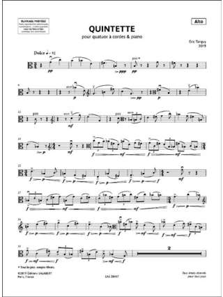 Quintette - Eric Tanguy - Partition - Quintettes